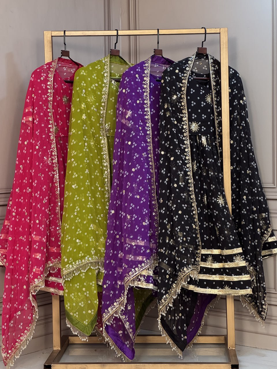 Navratri Special Georgette Bandhej Print Lehenga Choli Set with Dupatta