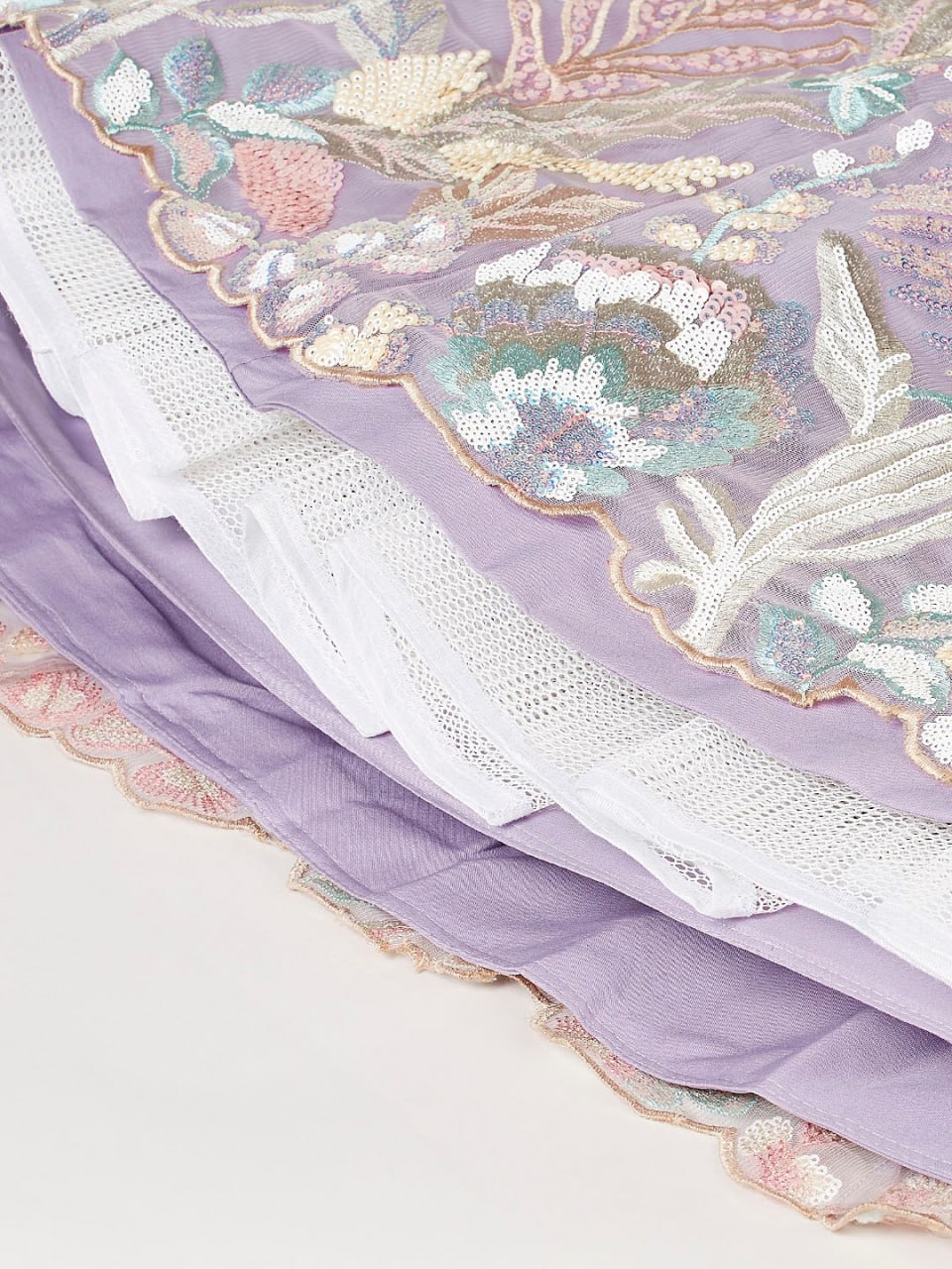 Lavender Blossom Fantasy Floral Embroidered Lehenga Choli