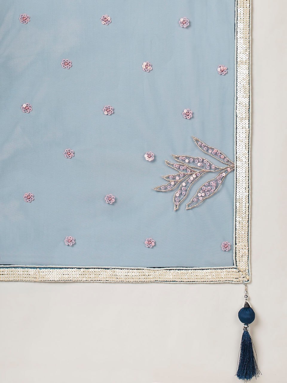 Midnight Blue Botanical Fantasy Embroidered Lehenga Choli