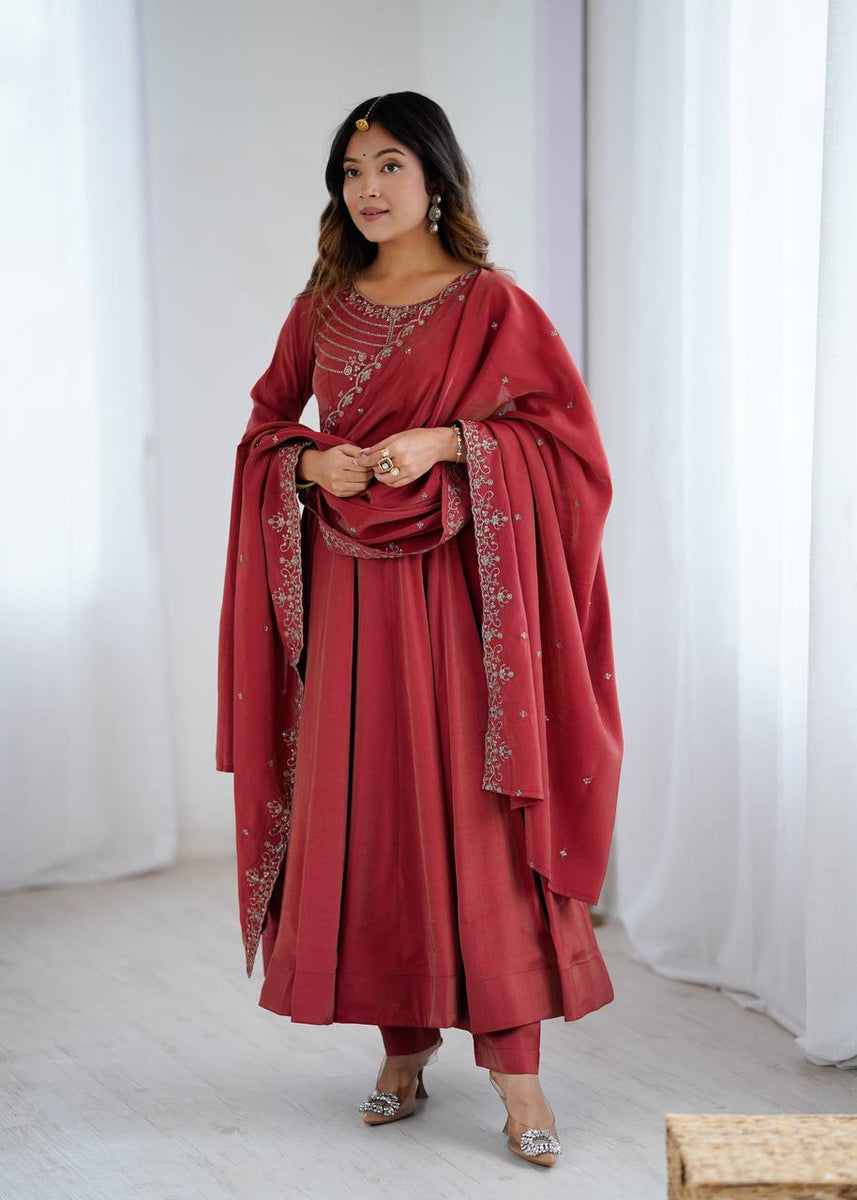 Ethnic Charm Designer Anarkali Suit with Dupatta