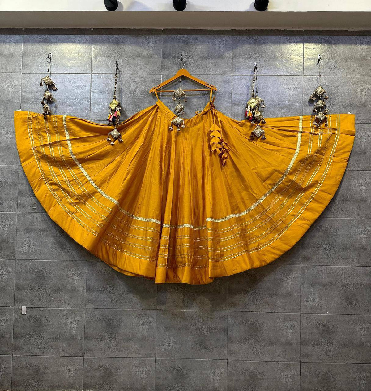 Royal Blue Rayon Cotton Navratri Lehenga