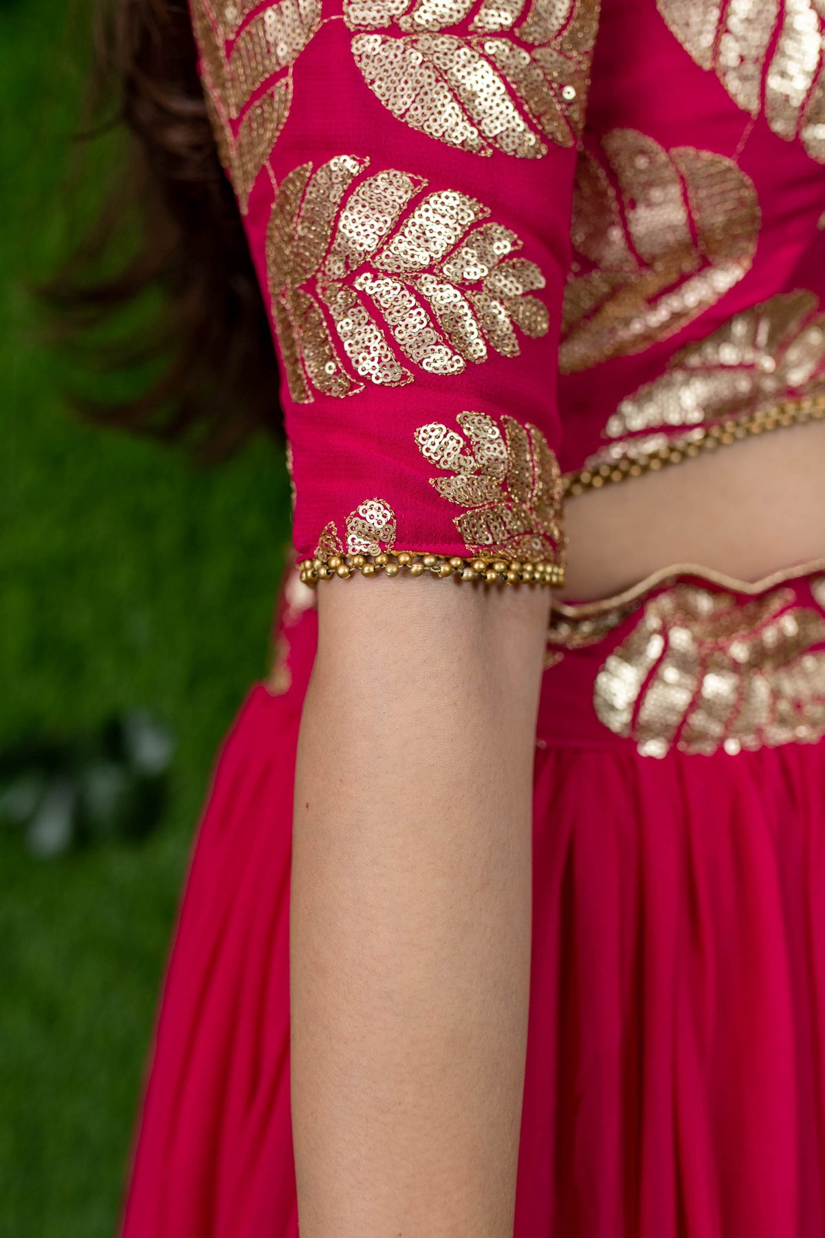 Pink and Gold Embroidered Lehenga Choli for Women