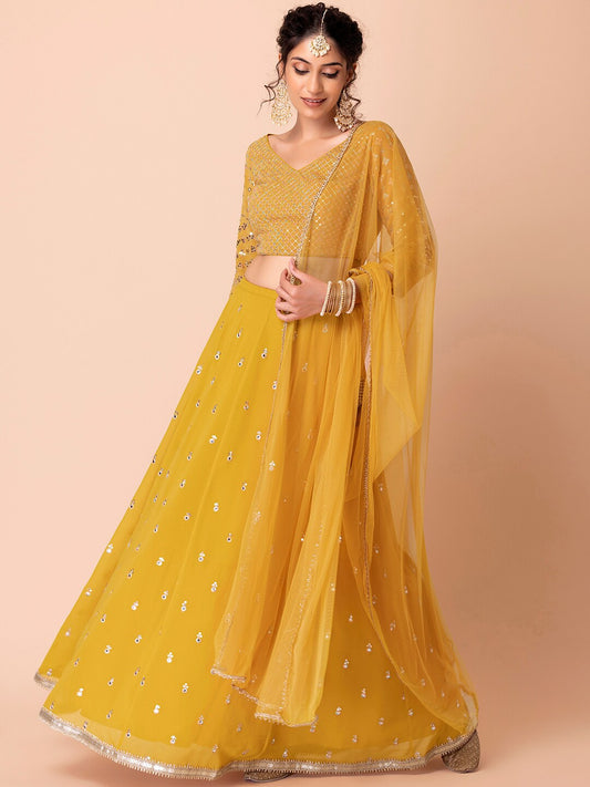 Yellow lehenga choli for Haldi