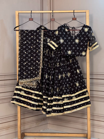 Navratri Special Georgette Bandhej Print Lehenga Choli Set with Dupatta