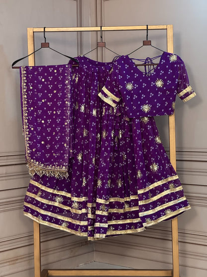 Navratri Special Georgette Bandhej Print Lehenga Choli Set with Dupatta