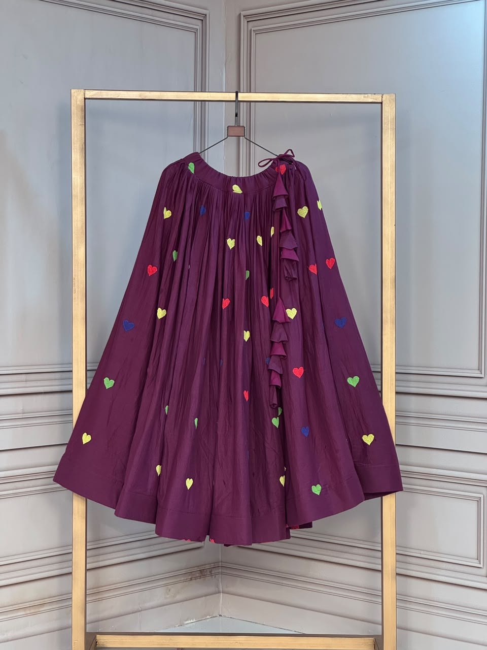 Cora Cotton Heart Embroidery Flared Lehenga