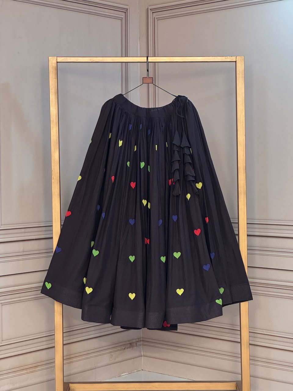 Cora Cotton Heart Embroidery Flared Lehenga