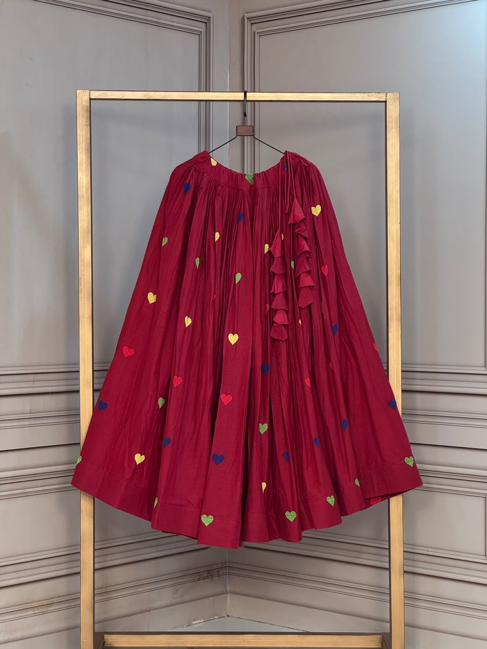 Cora Cotton Heart Embroidery Flared Lehenga