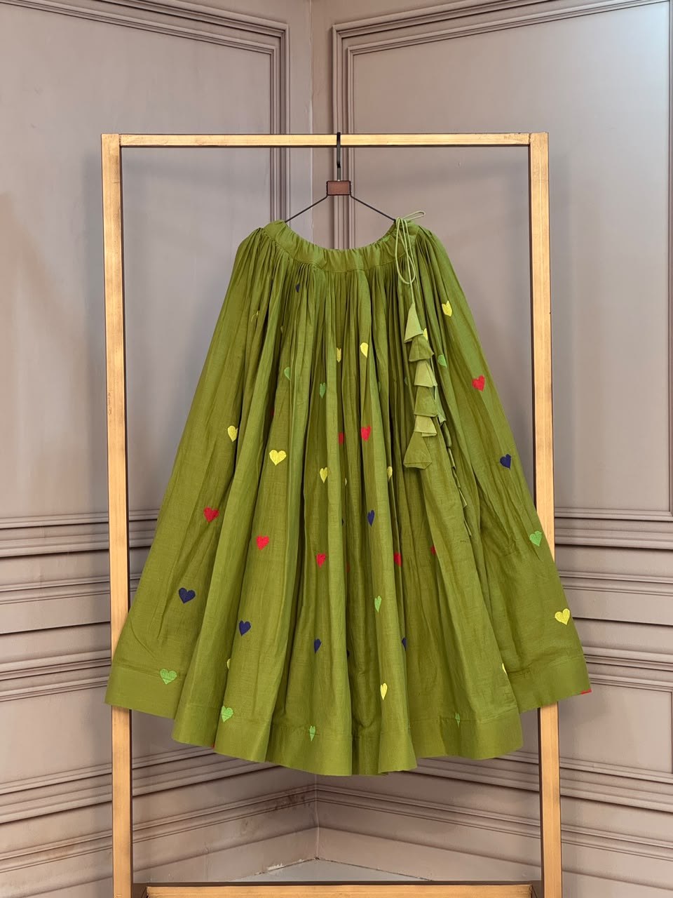 Cora Cotton Heart Embroidery Flared Lehenga