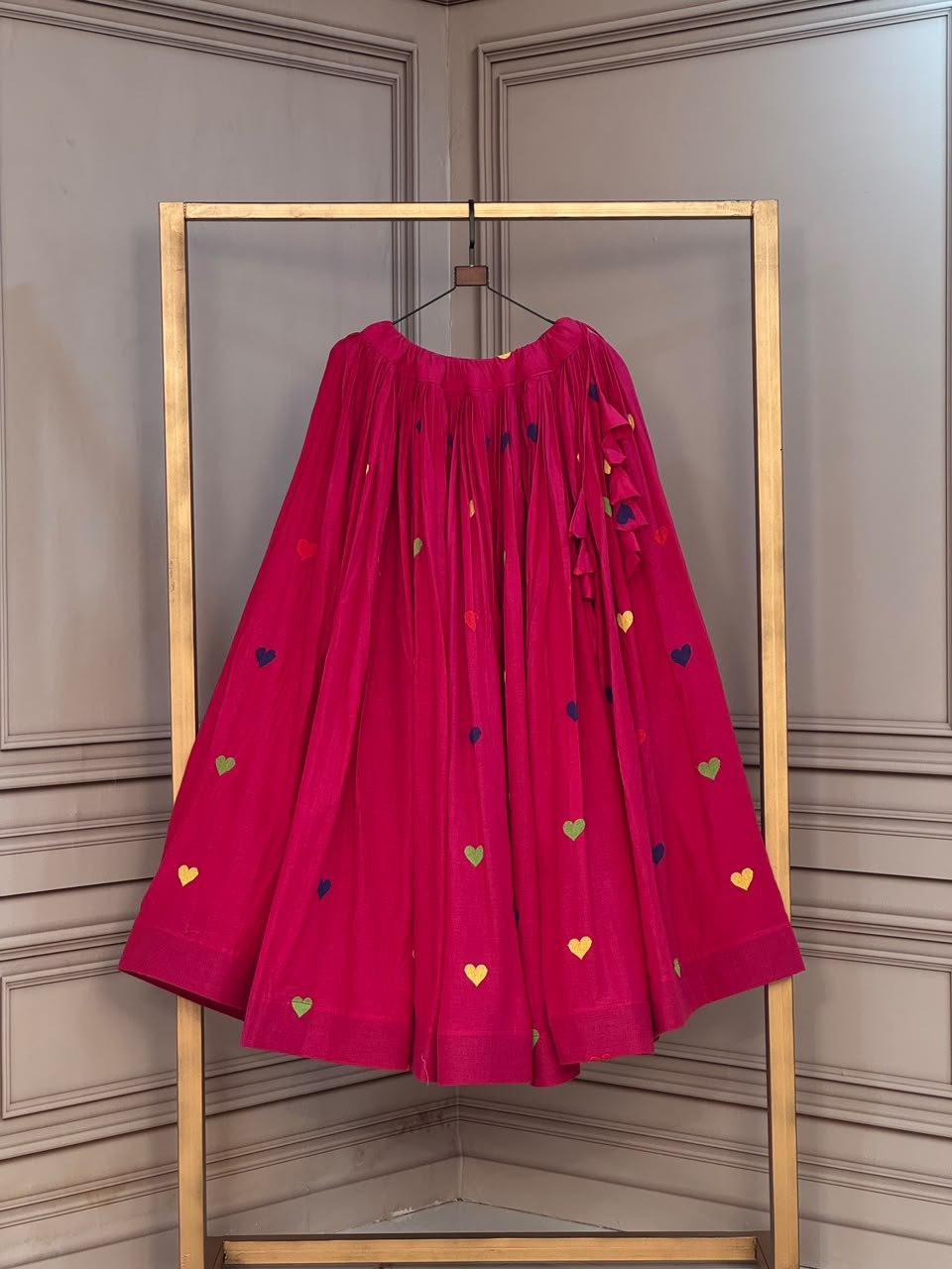 Cora Cotton Heart Embroidery Flared Lehenga