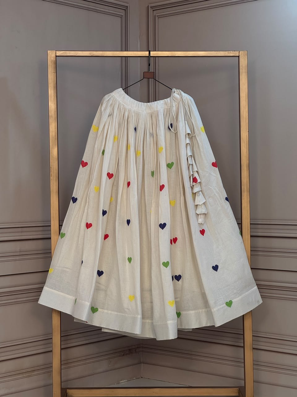 Cora Cotton Heart Embroidery Flared Lehenga