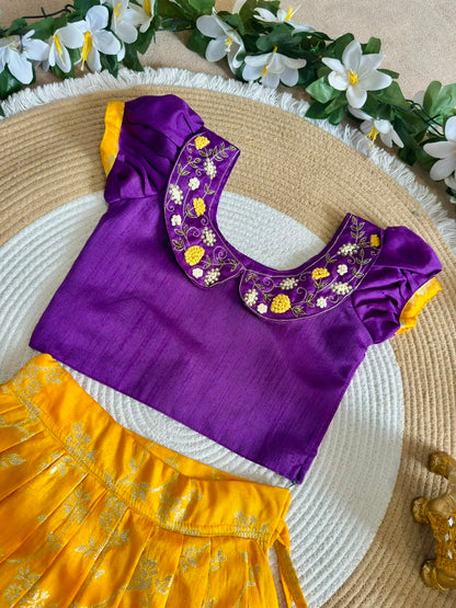 Designer Kids Banarasi Silk Lehenga Choli Set