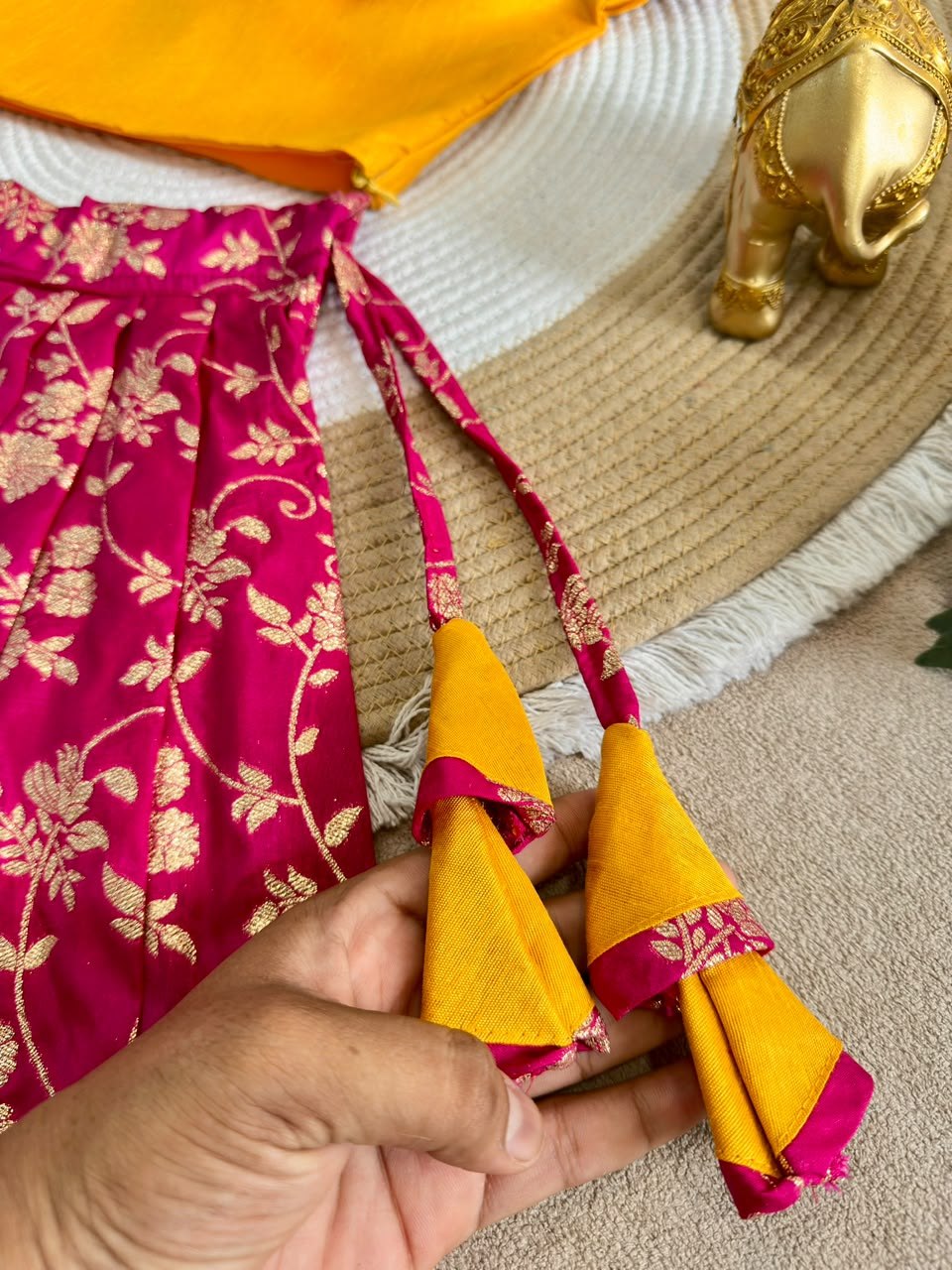 Designer Kids Banarasi Silk Lehenga Choli Set