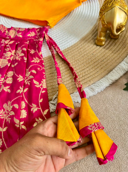 Designer Kids Banarasi Silk Lehenga Choli Set