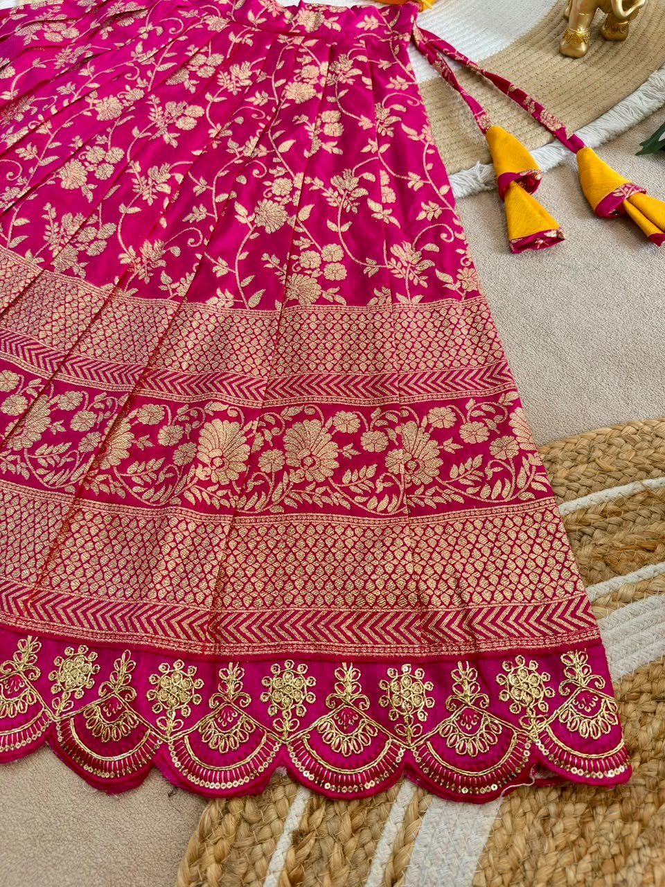 Designer Kids Banarasi Silk Lehenga Choli Set