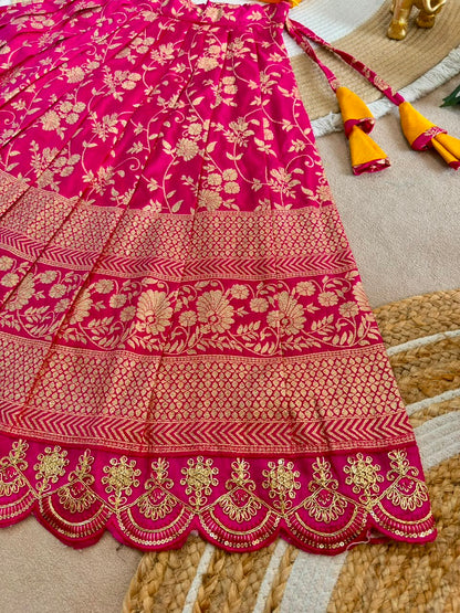 Designer Kids Banarasi Silk Lehenga Choli Set
