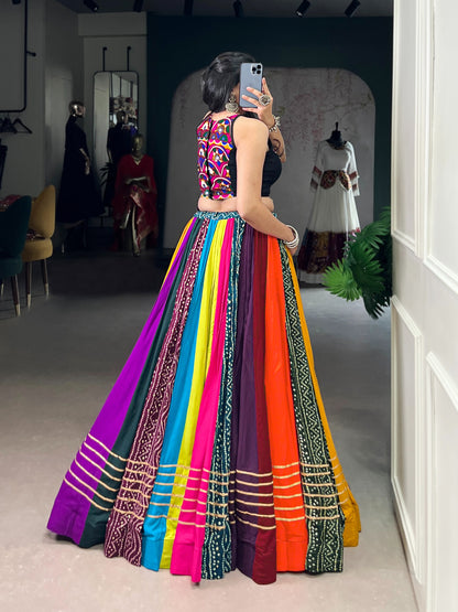 Designer Multicolor Navratri Chaniya Choli with Mirror Work