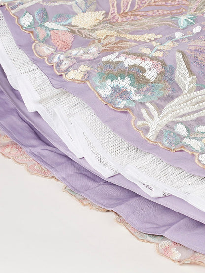 Lavender Blossom Fantasy Floral Embroidered Lehenga Choli