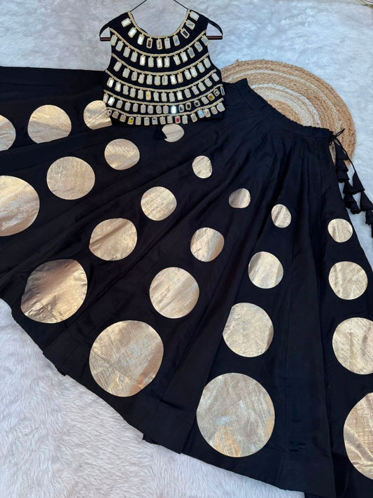 Navratri Round Gota Work Lehenga with Mirror Work Blouse