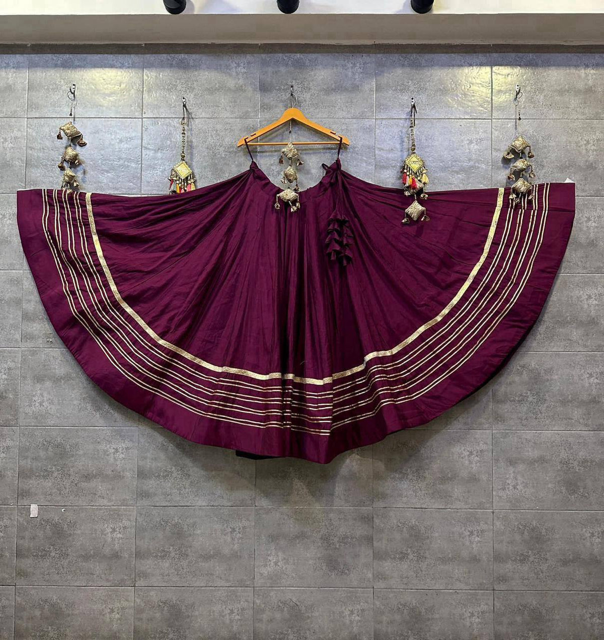Royal Blue Rayon Cotton Navratri Lehenga