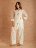 Cream Cotton Silk Kurta Set with Farshi Salwar & Organza Dupatta
