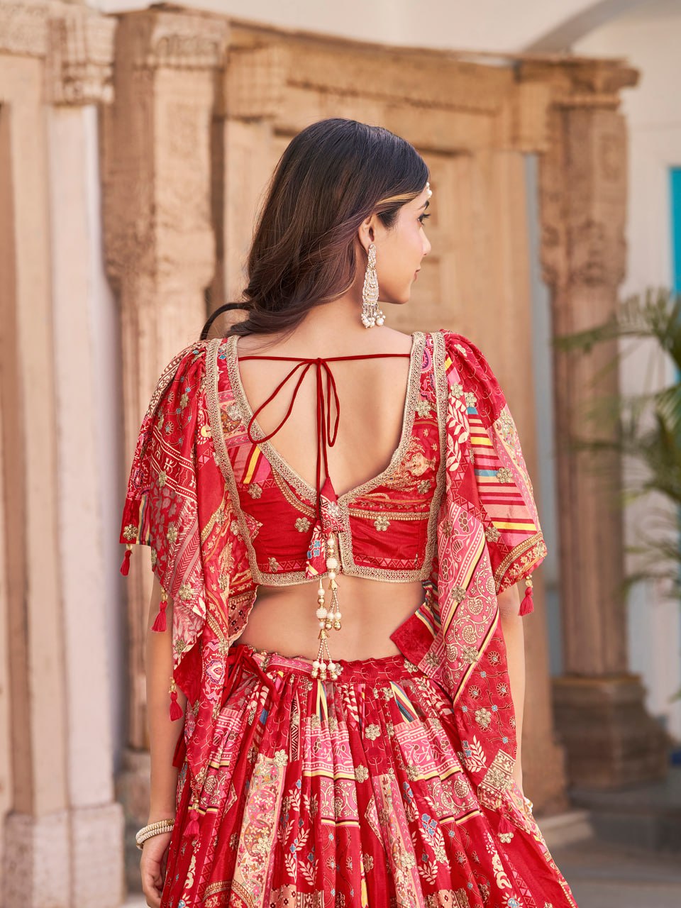 Heavy Embroidered Red Bridal Lehenga Choli with Dupatta