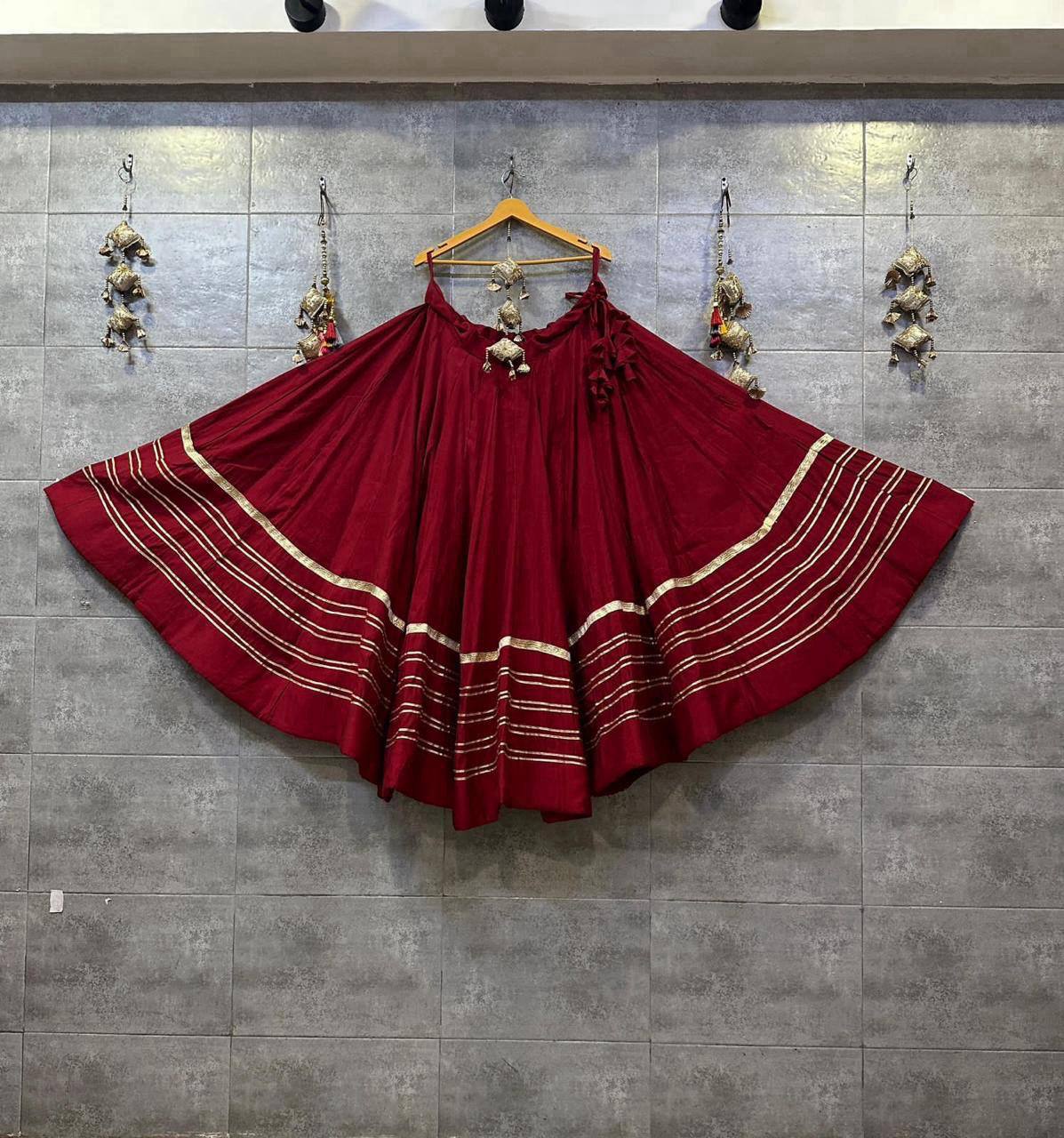 Royal Blue Rayon Cotton Navratri Lehenga