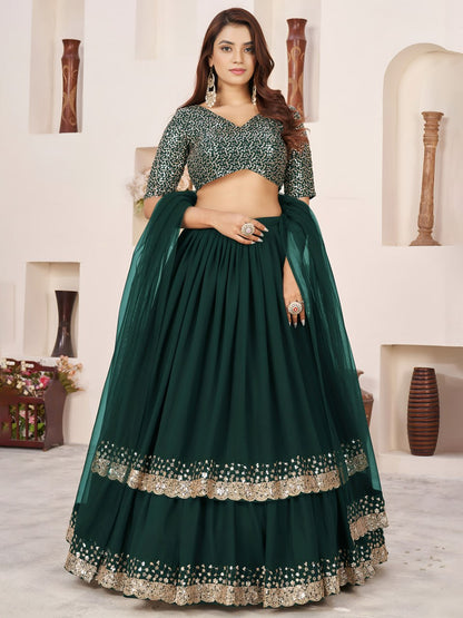 Black Georgette Lehenga Choli with Zari & Sequin Work