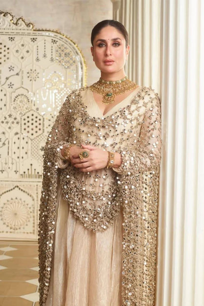Heavy Pearl & Mirror Work Designer Dupatta for Wedding & Festive Wear