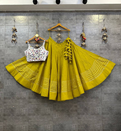 Designer Teal Blue Lehenga Choli with Mirror Work Blouse for Navratri