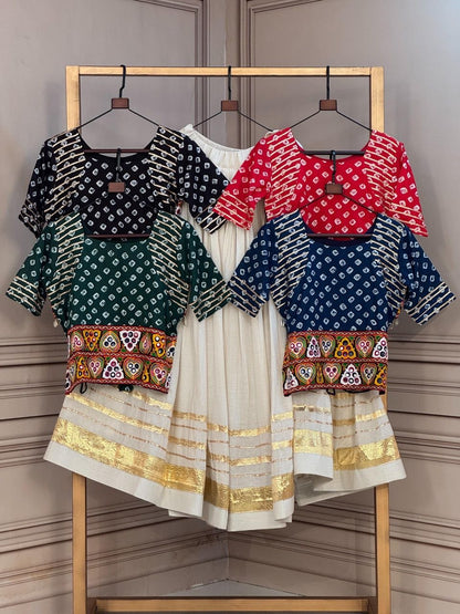 Navratri Lehenga Choli with Bandhej Print Blouse