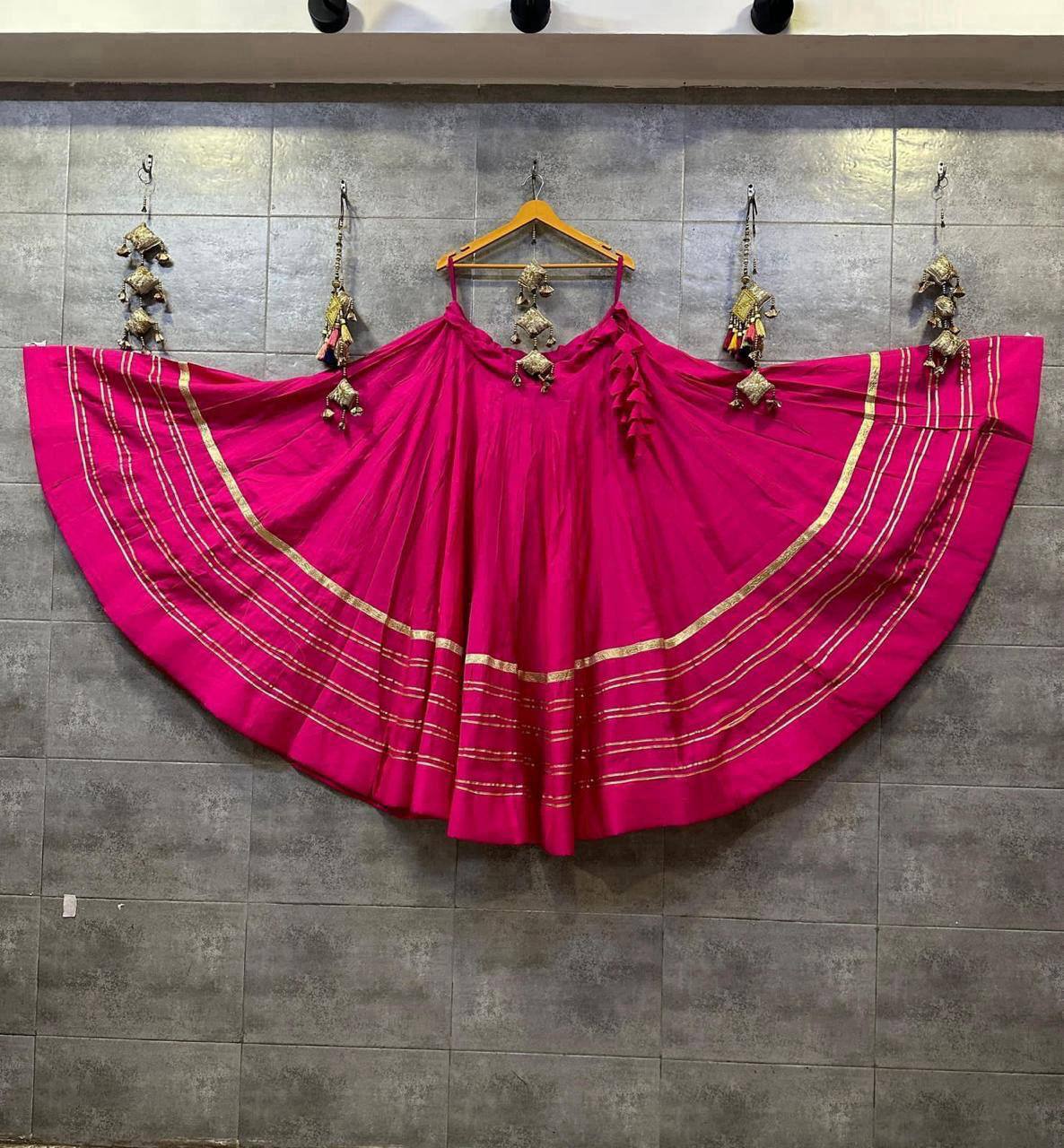 Royal Blue Rayon Cotton Navratri Lehenga