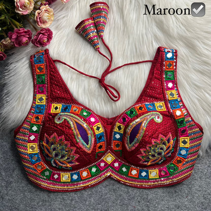 Traditional Gujarati Kutch Embroidery Designer Readymade Blouse