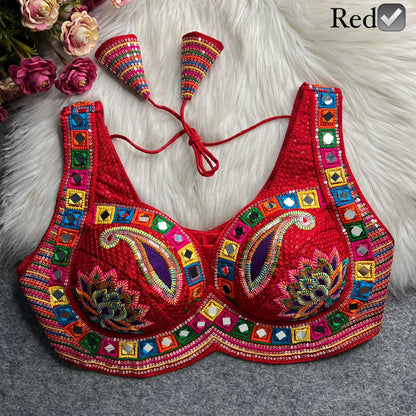 Traditional Gujarati Kutch Embroidery Designer Readymade Blouse